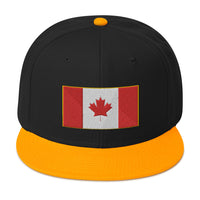 The National Flag of Canada Embroidered Flat Bill Cap embroidered snapback hat, product image 1