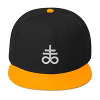 White Leviathan Cross of Satan Occult Symbol Embroidered Flat Bill Cap embroidered snapback hat, product image 15