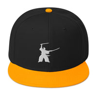 Samurai Two Sword Technique Embroidered Flat Bill Cap embroidered snapback hat, product image 16
