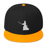 Ronin Samurai Warrior Swordsman Embroidered Flat Bill Cap embroidered snapback hat, product image 16