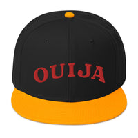 Red Ouija Spirit Board Words Embroidered Flat Bill Cap embroidered snapback hat, product image 15