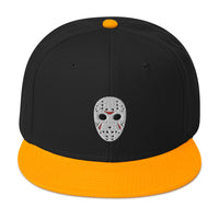 Horror Hockey Mask Embroidered Flat Bill Cap embroidered snapback hat, product image 15