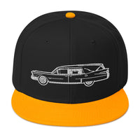 Hearse Funeral Car Embroidered Casket Coat Flat Bill Cap embroidered snapback hat, product image 15