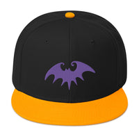 Purple Halloween Gothic Vampire Bat Embroidered Flat Bill Cap embroidered snapback hat, product image 15