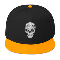 Dia De Los Muertos Day of the Dead Sugar Skull Flat Bill Cap embroidered snapback hat, product image 15