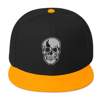 Death Skull Embroidered Horror Style Flat Bill Cap embroidered snapback hat, product image 16