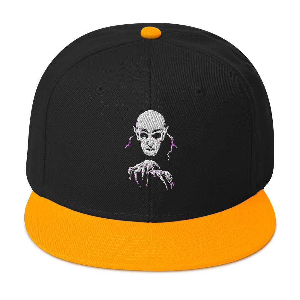 Classic Vampire Nosferatu Embroidered Flat Bill Cap Snapback Hat