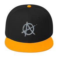 Grey Anarchy Sign Punk Rock Chaos Embroidered Flat Bill Cap embroidered snapback hat, product image 15