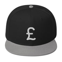 The British Pound Sterling Symbol Money Currency Embroidered Flat Bill Cap embroidered snapback hat, product image 11