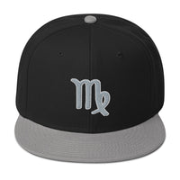 Zodiac Sign Virgo Embroidered Flat Bill Cap embroidered snapback hat, product image 11