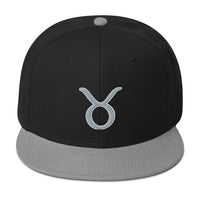 Zodiac Sign Taurus Embroidered Flat Bill Cap embroidered snapback hat, product image 11