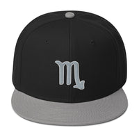 Zodiac Sign Scorpio Embroidered Flat Bill Cap embroidered snapback hat, product image 11