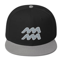 Zodiac Sign Aquarius Embroidered Flat Bill Cap embroidered snapback hat, product image 11