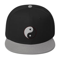 Yin and Yang Chinese Symbol Embroidered Flat Bill Cap embroidered snapback hat, product image 11