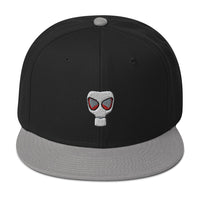 WWII Era Bio Hazard Gas Mask Embroidered Flat Bill Cap embroidered snapback hat, product image 11