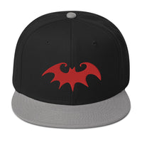 Whimsical Halloween Vampire Bat Embroidered Flat Bill Cap embroidered snapback hat, product image 11