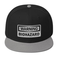 Warning Sign Bio Hazard Zombie Apocalypse Embroidered Flat Bill Cap embroidered snapback hat, product image 12
