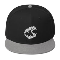 White Vampire Novelty Halloween Fangs Embroidered Flat Bill Cap embroidered snapback hat, product image 12