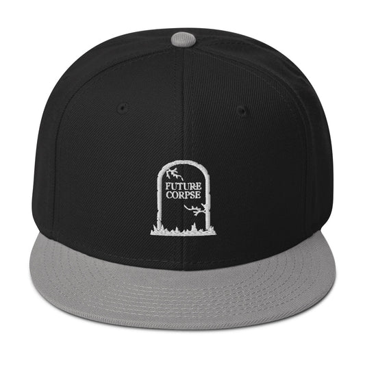 Tomb Stone Future Corpse Embroidered Flat Bill Cap embroidered snapback hat, product image 1