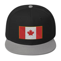 The National Flag of Canada Embroidered Flat Bill Cap embroidered snapback hat, product image 12