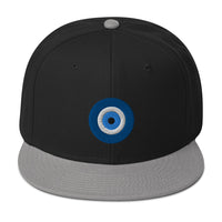 The Evil Eye Classic Embroidered Flat Bill Cap embroidered snapback hat, product image 12