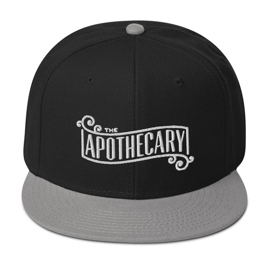 The Apothecary Embroidered Flat Bill Cap embroidered snapback hat, product image 1