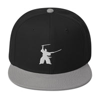 Samurai Two Sword Technique Embroidered Flat Bill Cap embroidered snapback hat, product image 12