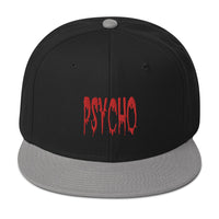 Psycho Horror Red Blood Drip Embroidered Flat Bill Cap embroidered snapback hat, product image 11