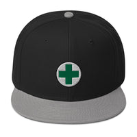 Medical Marijuana Symbol Embroidered Flat Bill Cap embroidered snapback hat, product image 12