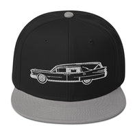 Hearse Funeral Car Embroidered Casket Coat Flat Bill Cap embroidered snapback hat, product image 11