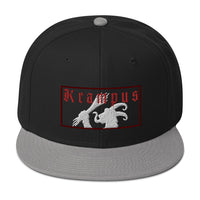 Gruss Vom Krampus Embroidered Flat Bill Cap embroidered snapback hat, product image 1