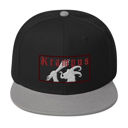 Gruss Vom Krampus Embroidered Flat Bill Cap embroidered snapback hat, product image 1