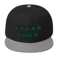 Green Circus Freak Show Embroidered Flat Bill Cap embroidered snapback hat, product image 12
