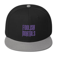 Purple Foolish Mortals Haunted Mansion Embroidered Flat Bill Cap embroidered snapback hat, product image 11