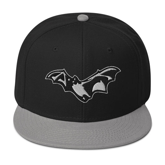 Flying Vampire Bat Goth Fashion Embroidered Flat Bill Cap embroidered snapback hat, product image 1