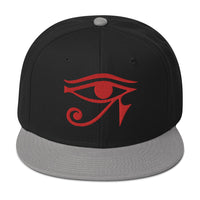 Red Eye of Ra Egyptian Goddess Embroidered Flat Bill Cap embroidered snapback hat, product image 11