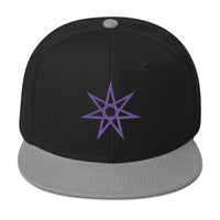 Purple Elven Star Witchcraft Symbol Embroidered Flat Bill Cap embroidered snapback hat, product image 11