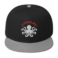 Cthulhu The Elder Gods Embroidered Flat Bill Cap embroidered snapback hat, product image 11