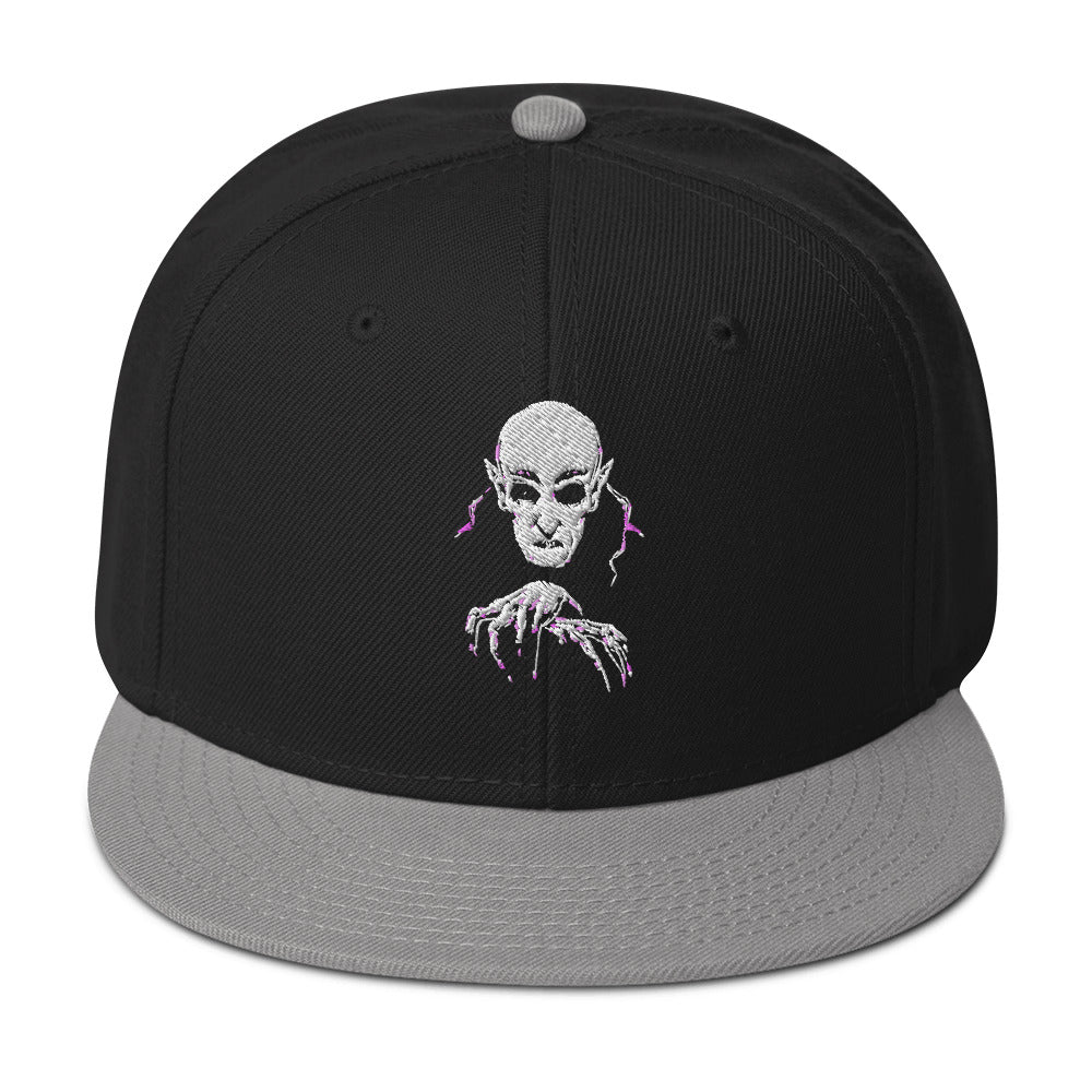 Classic Vampire Nosferatu Embroidered Flat Bill Cap Snapback Hat