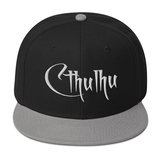 White Call of Cthulhu The Great Old Ones Embroidered Flat Bill Cap embroidered snapback hat, product image 1