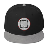 Ancient Japanese Symbol Embroidered Samurai Flat Bill Cap embroidered snapback hat, product image 11