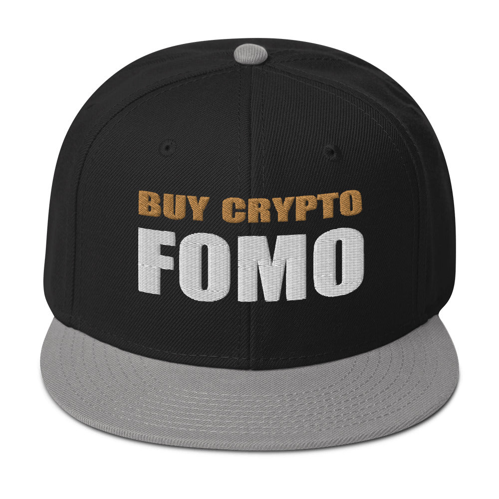 Buy Crypto Now and FOMO In Bitcoin Ethereum Flat Bill Cap Snapback Hat