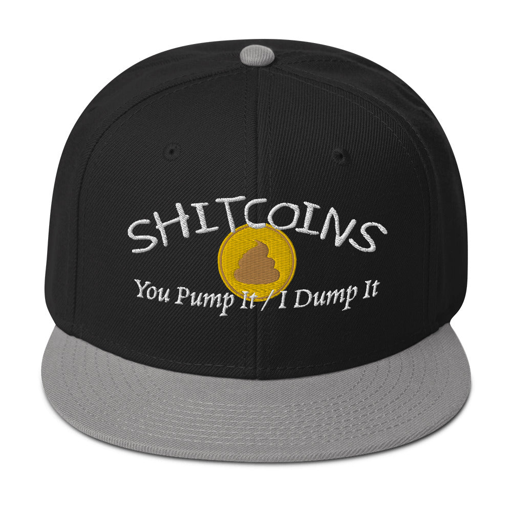 Shitcoins Pump and Dump Meme Coins Tokesn Crypto Flat Bill Cap Snapback Hat