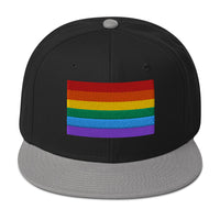 LGBTQ+ Rainbow Flag Gay Pride Flat Bill Cap embroidered snapback hat, product image 7