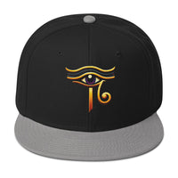 Sun God Eye of Ra Egyptian Occult Flat Bill Cap embroidered snapback hat, product image 7