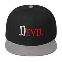 The Devil Is Evil Snapback – Occult Flat Bill Cap, Gothic Horror Embroidered Hat Dark Alt Black Metal Fashion embroidered snapback hat, product image 6