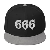 White 666 embroidered snapback hat, product image 6