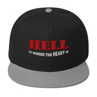 Hell Is Where The Heart Is Snapback – Satanic Occult Flat Bill Cap Metalheads Embroidered Hat for Alt Horror Fashion embroidered snapback hat, product image 6