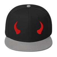 Red Devil Horns embroidered snapback hat, product image 6