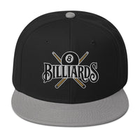 Billiards Cue Sticks 8 Ball embroidered snapback hat, product image 1